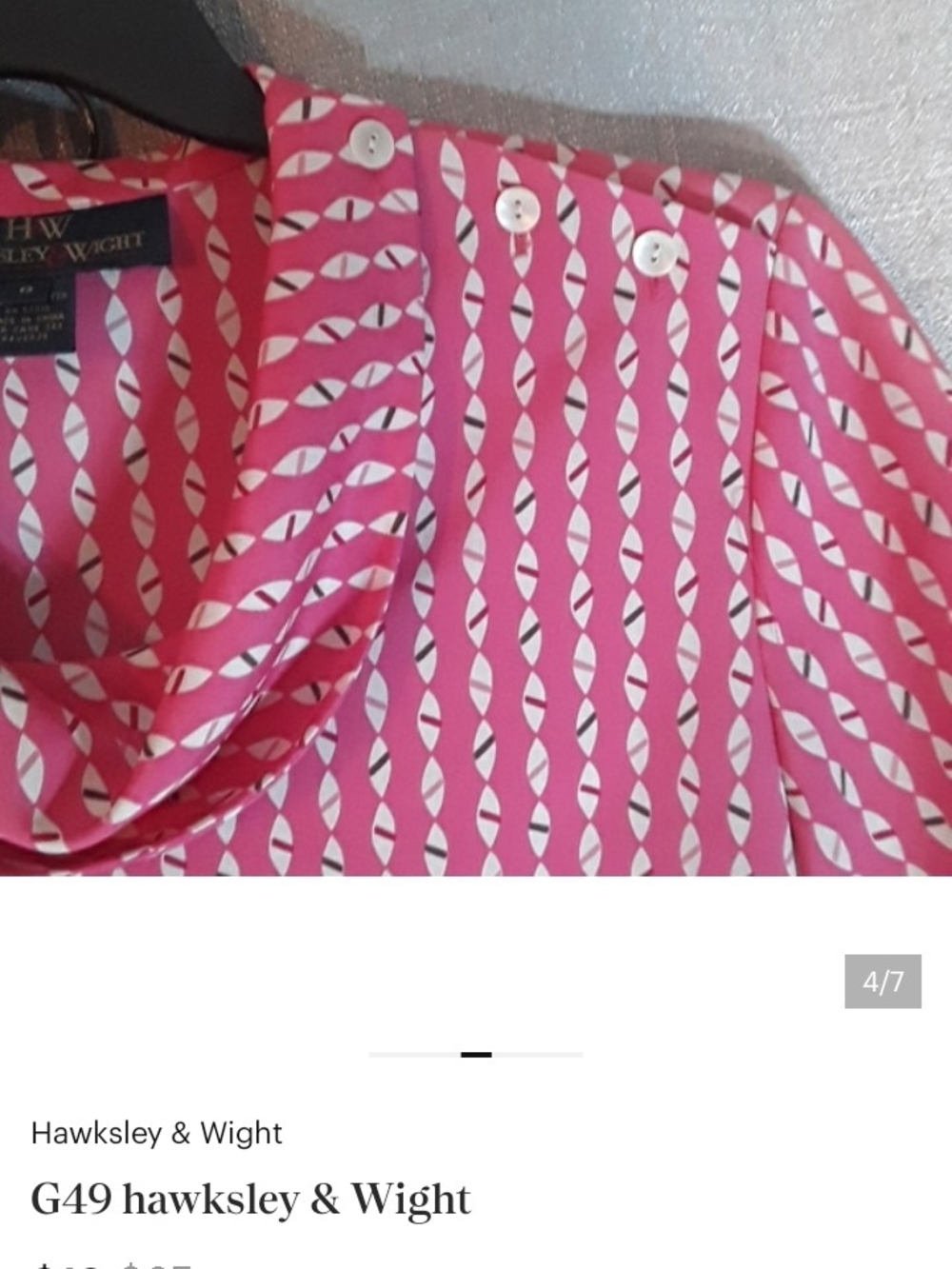 Pink Patterned Short-Sleeve Top - Picture 4 of 6